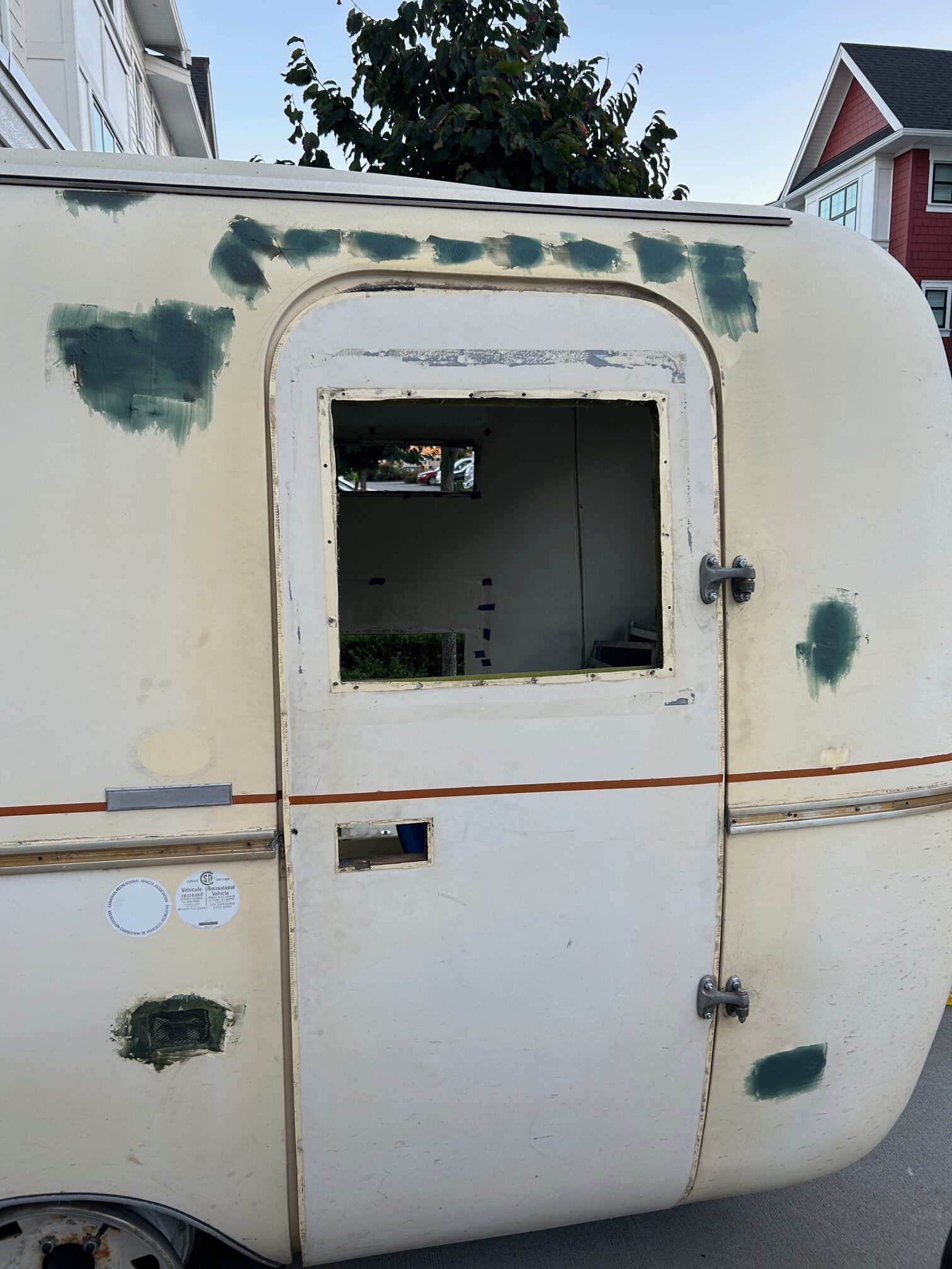 Working on a 1977 Boler door & door Frame - R Turner Welding